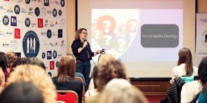 Social media workshops, Caroline presenting